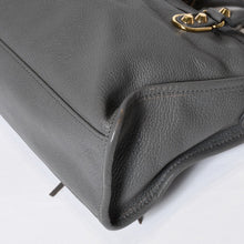 Load image into Gallery viewer, BALENCIAGA バレンシアガ メタリック エッジ シティ ハンドバッグ 2WAY 432831 レザー グレー ゴールド金具 美品 中古 4b013703