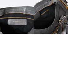 Load image into Gallery viewer, BALENCIAGA バレンシアガ メタリック エッジ シティ ハンドバッグ 2WAY 432831 レザー グレー ゴールド金具 美品 中古 4b013703