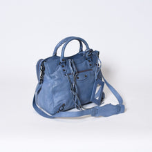 Load image into Gallery viewer, BALENCIAGA バレンシアガ ザ・ヴェロ 2WAY ショルダーバッグ 235216ブルー アンティークゴールド金具 美品 中古 4b013704