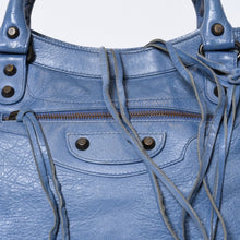 Load image into Gallery viewer, BALENCIAGA バレンシアガ ザ・ヴェロ 2WAY ショルダーバッグ 235216ブルー アンティークゴールド金具 美品 中古 4b013704