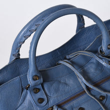 Load image into Gallery viewer, BALENCIAGA バレンシアガ ザ・ヴェロ 2WAY ショルダーバッグ 235216ブルー アンティークゴールド金具 美品 中古 4b013704