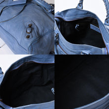 Load image into Gallery viewer, BALENCIAGA バレンシアガ ザ・ヴェロ 2WAY ショルダーバッグ 235216ブルー アンティークゴールド金具 美品 中古 4b013704