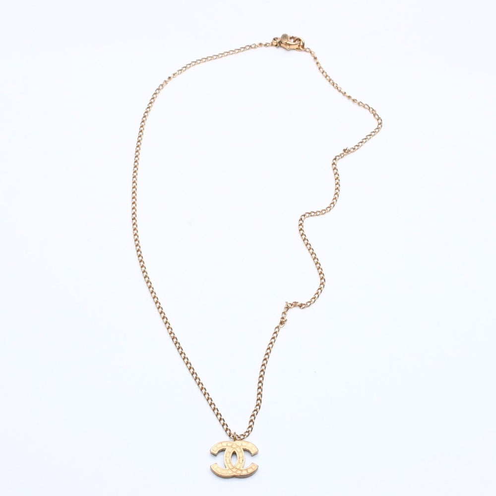 CHANEL Necklace Coco Mark Weight Approx. 5.94g 03P Stamp Gold Gold Necklace Good Condition Used 4c075926