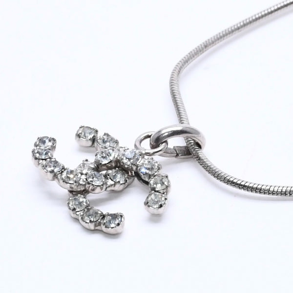 Very Good Condition CHANEL Cocomark Necklace SV 00A Light Stone Silver Used 4b012975