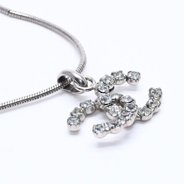 Very Good Condition CHANEL Cocomark Necklace SV 00A Light Stone Silver Used 4b012975