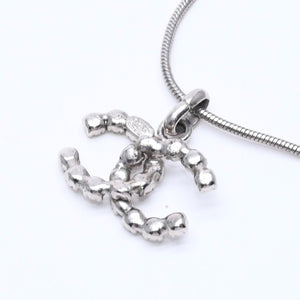 Very Good Condition CHANEL Cocomark Necklace SV 00A Light Stone Silver Used 4b012975