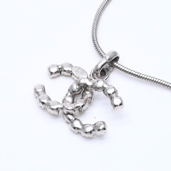 Very Good Condition CHANEL Cocomark Necklace SV 00A Light Stone Silver Used 4b012975