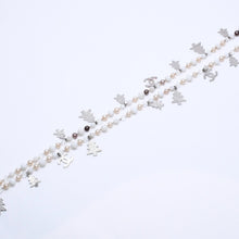 Load image into Gallery viewer, CHANEL シャネル ネックレス ビーズ 雪柄 クリスマスツリー メタル ホワイト シルバー金具 美品 中古 4b012152
