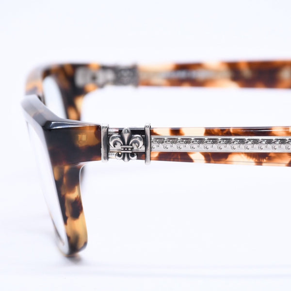 CHROME HEARTS クロムハーツ MYDIXADRYLL 伊達メガネ アイウェア サイズ55□18-135 BSフレア べっ甲カラー シルバー925 美品 中古 4b013763