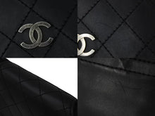 Load image into Gallery viewer, CHANEL シャネル ワイルドステッチ チェーンショルダーバッグ フランス製 18番台 レザー ブラック ブラックメタル金具 美品 中古 4b001378