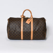 Load image into Gallery viewer, LOUIS VUITTON ルイヴィトン モノグラム キーポル45 ボストンバッグ M41428 PVC ヌメ革 ブラウン ゴールド金具 美品 中古 4b013708