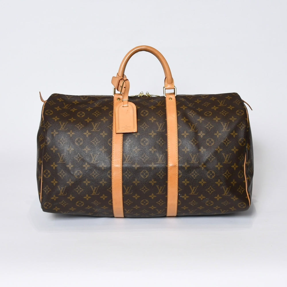 LOUIS VUITTON ルイヴィトン キーポル50 ボストンバッグ M41426 モノグラム PVC レザー モノグラム ゴールド金具 美品 中古 4b013707