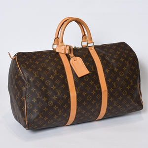 LOUIS VUITTON ルイヴィトン キーポル50 ボストンバッグ M41426 モノグラム PVC レザー モノグラム ゴールド金具 美品 中古 4b013707