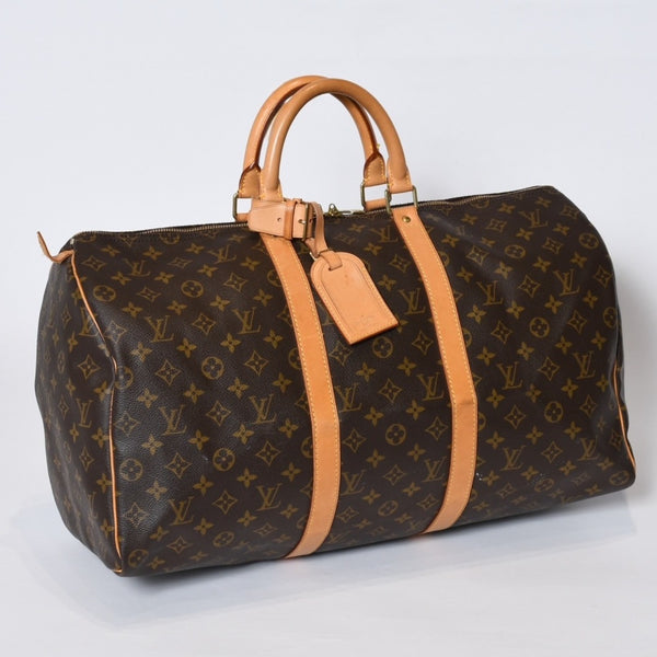 LOUIS VUITTON ルイヴィトン キーポル50 ボストンバッグ M41426 モノグラム PVC レザー モノグラム ゴールド金具 美品 中古 4b013707
