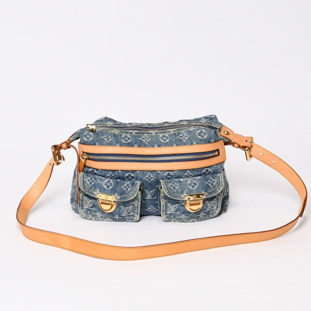 Very good condition LOUIS VUITTON Monogram Denim Baggy PM Shoulder Bag One Shoulder M95049 Indigo Blue Used 4b013842