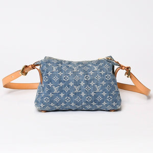 Very good condition LOUIS VUITTON Monogram Denim Baggy PM Shoulder Bag One Shoulder M95049 Indigo Blue Used 4b013842