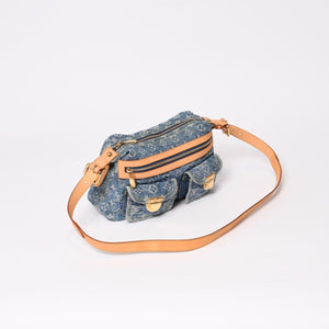 Very good condition LOUIS VUITTON Monogram Denim Baggy PM Shoulder Bag One Shoulder M95049 Indigo Blue Used 4b013842