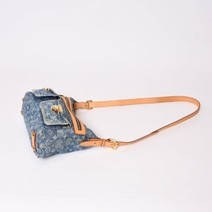 Very good condition LOUIS VUITTON Monogram Denim Baggy PM Shoulder Bag One Shoulder M95049 Indigo Blue Used 4b013842