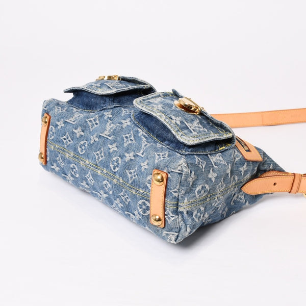 Very good condition LOUIS VUITTON Monogram Denim Baggy PM Shoulder Bag One Shoulder M95049 Indigo Blue Used 4b013842