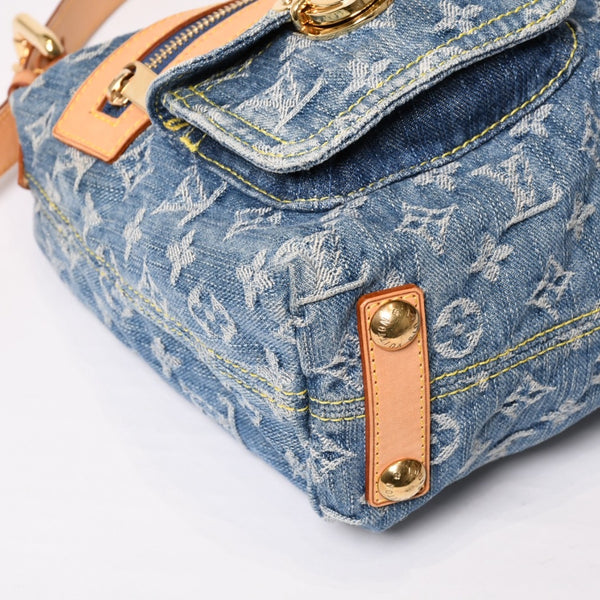 Very good condition LOUIS VUITTON Monogram Denim Baggy PM Shoulder Bag One Shoulder M95049 Indigo Blue Used 4b013842