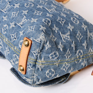 Very good condition LOUIS VUITTON Monogram Denim Baggy PM Shoulder Bag One Shoulder M95049 Indigo Blue Used 4b013842