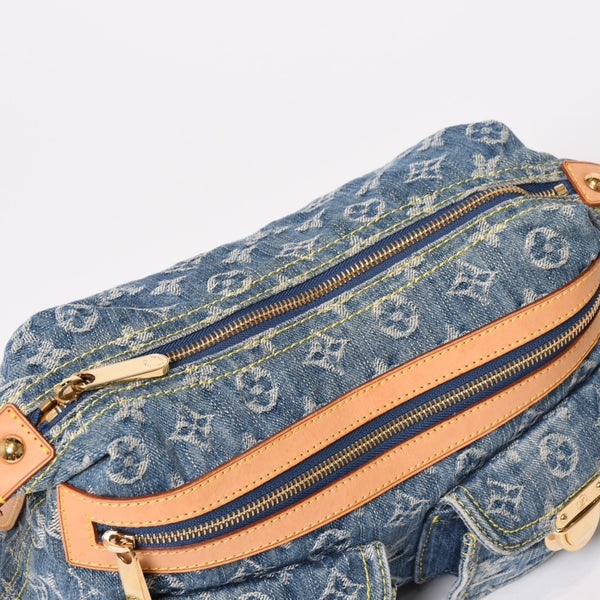 Very good condition LOUIS VUITTON Monogram Denim Baggy PM Shoulder Bag One Shoulder M95049 Indigo Blue Used 4b013842