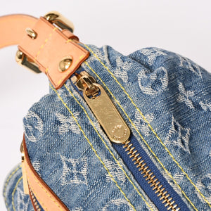 Very good condition LOUIS VUITTON Monogram Denim Baggy PM Shoulder Bag One Shoulder M95049 Indigo Blue Used 4b013842