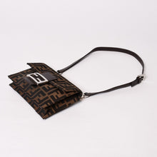 画像をギャラリービューアに読み込む, FENDI フェンディ ワンショルダーバッグ 0915967002 キャンバス レザー ブラウン ズッカ柄 総柄 シルバー金具 美品 中古 4b013868
