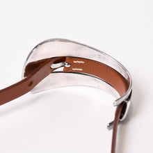 画像をギャラリービューアに読み込む, HERMES エルメス BELT MOTIF レザーベルト ブレスレット ブラウン シルバー925 美品 中古 4b013965