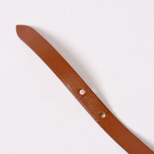 HERMES エルメス BELT MOTIF レザーベルト ブレスレット ブラウン シルバー925 美品 中古 4b013965
