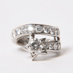 CHANEL Comet Ring Ring Accessory Diamond K18WG 12g Silver Hardware Good Condition Used 4b013919
