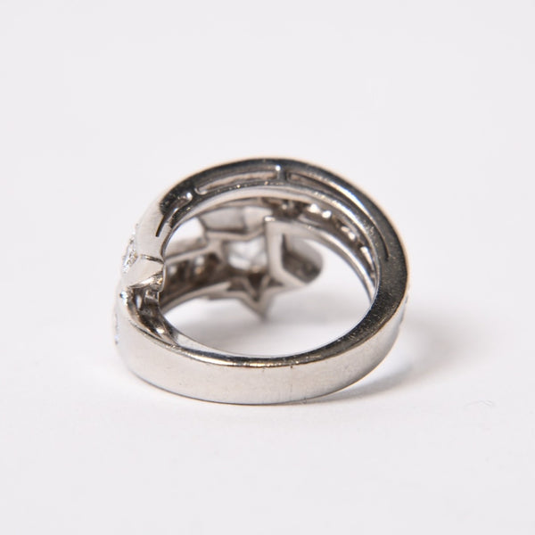 CHANEL Comet Ring Ring Accessory Diamond K18WG 12g Silver Hardware Good Condition Used 4b013919