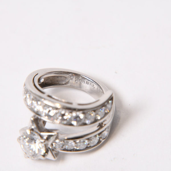 CHANEL Comet Ring Ring Accessory Diamond K18WG 12g Silver Hardware Good Condition Used 4b013919