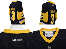 画像をギャラリービューアに読み込む, 極美品 REEBOK リーボック NHL Penguins ピッツバーグ ペンギンズ ゲームシャツ ブラック イエロー ホワイト サイズYOUTH XL 中古 4b001394