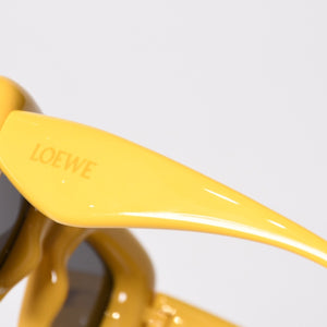 極美品 LOEWE ロエベ サングラス LW40051F サイズ41□28 145 イエロー プラスチック 中古 4b013975