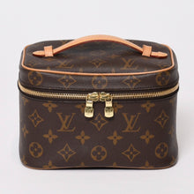 画像をギャラリービューアに読み込む, 極美品 LOUIS VUITTON ルイヴィトン モノグラム ニース ミニ バニティバッグ ハンドバッグ M44495 ブラウン ゴールド金具 中古 4b013940