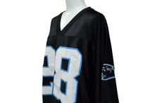 画像をギャラリービューアに読み込む, REEBOK NFL Panthers Stewart リーボック フットボール アメフト ゲームシャツ ブラック サイズ M 美品 中古 4b001396