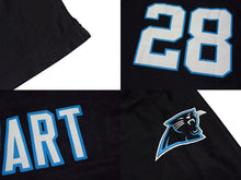 画像をギャラリービューアに読み込む, REEBOK NFL Panthers Stewart リーボック フットボール アメフト ゲームシャツ ブラック サイズ M 美品 中古 4b001396