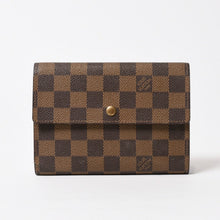 画像をギャラリービューアに読み込む, LOUIS VUITTON ルイヴィトン ポルトトレゾールエテュイパピエ 長財布 N61202 ダミエキャンバス ブラウン ゴールド金具 美品 中古 4b010897