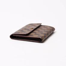 画像をギャラリービューアに読み込む, LOUIS VUITTON ルイヴィトン ポルトトレゾールエテュイパピエ 長財布 N61202 ダミエキャンバス ブラウン ゴールド金具 美品 中古 4b010897