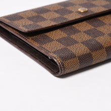 画像をギャラリービューアに読み込む, LOUIS VUITTON ルイヴィトン ポルトトレゾールエテュイパピエ 長財布 N61202 ダミエキャンバス ブラウン ゴールド金具 美品 中古 4b010897