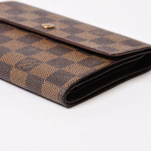 画像をギャラリービューアに読み込む, LOUIS VUITTON ルイヴィトン ポルトトレゾールエテュイパピエ 長財布 N61202 ダミエキャンバス ブラウン ゴールド金具 美品 中古 4b010897