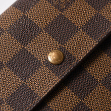 画像をギャラリービューアに読み込む, LOUIS VUITTON ルイヴィトン ポルトトレゾールエテュイパピエ 長財布 N61202 ダミエキャンバス ブラウン ゴールド金具 美品 中古 4b010897