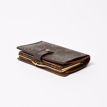 画像をギャラリービューアに読み込む, LOUIS VUITTON ルイヴィトン モノグラム ポルトフォイユエリーズ Wホック 二つ折り財布 M61674 ブラウン 美品 中古 4b014060