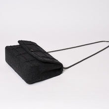 Load image into Gallery viewer, 極美品 CHANEL シャネル 2.55 Sフラップ Wチェーンショルダーバッグ 5番台 ココマーク チョコバー ウール フェルト グレー 中古 4b013941