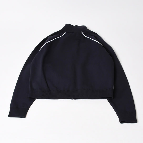新品未使用品 MIU MIU ミュウミュウ ジップアップブルゾン MMF958 SOOO 16WY ニットロゴパッチ ネイビー 4b014004