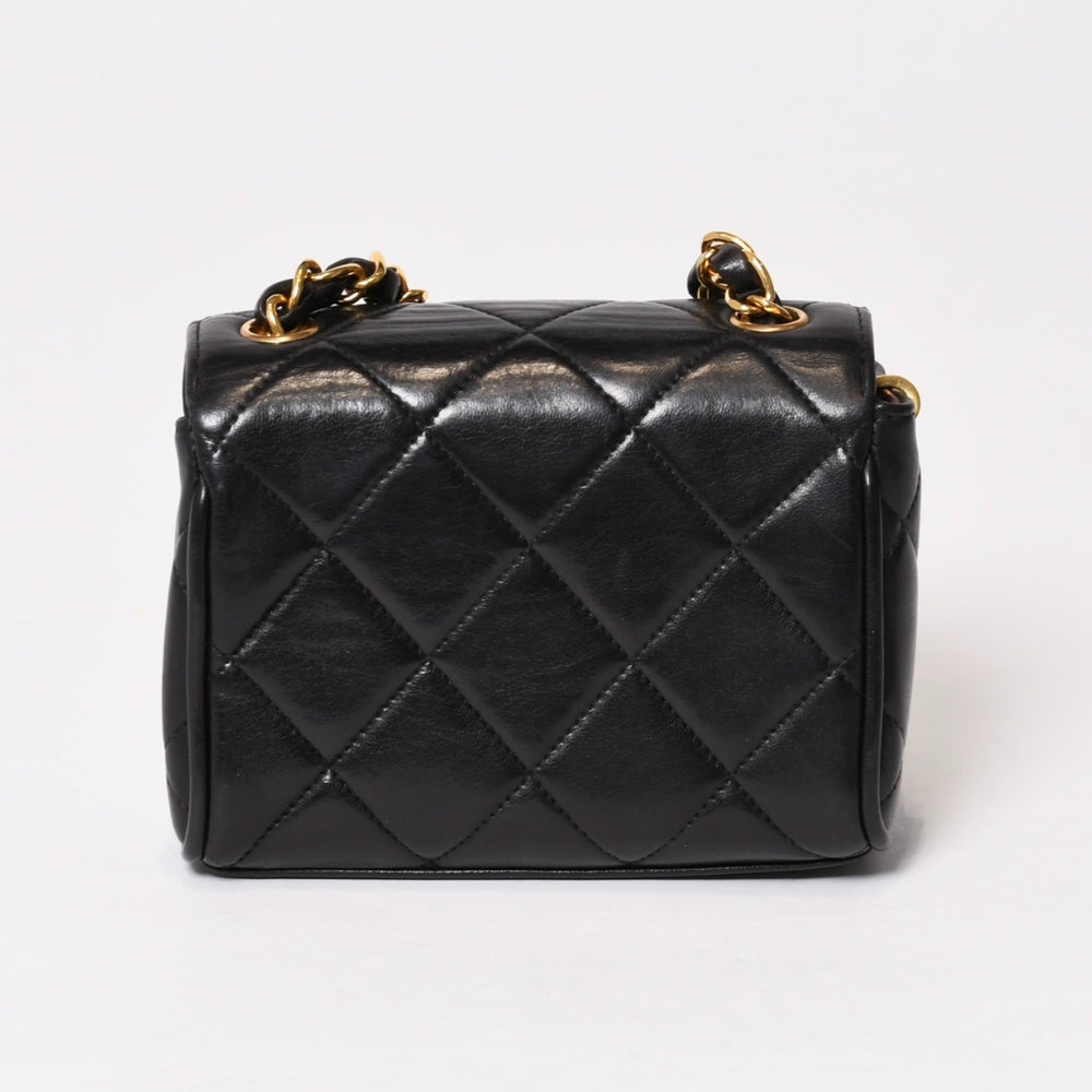 CHANEL Mini Mini Matelasse S Flap S Chain Shoulder Bag No. 3 Coco Mark Lambskin Gold Hardware Good Condition Used 4b014008