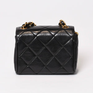 CHANEL Mini Mini Matelasse S Flap S Chain Shoulder Bag No. 3 Coco Mark Lambskin Gold Hardware Good Condition Used 4b014008