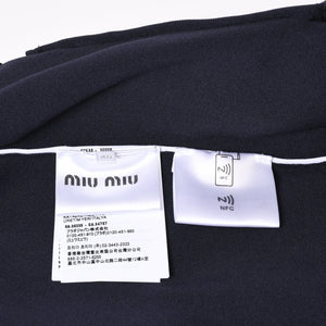新品未使用品 MIU MIU ミュウミュウ ジップアップブルゾン MMF958 SOOO 16WY ニットロゴパッチ ネイビー 4b014004