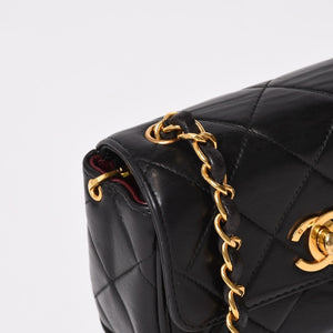 CHANEL Mini Mini Matelasse S Flap S Chain Shoulder Bag No. 3 Coco Mark Lambskin Gold Hardware Good Condition Used 4b014008